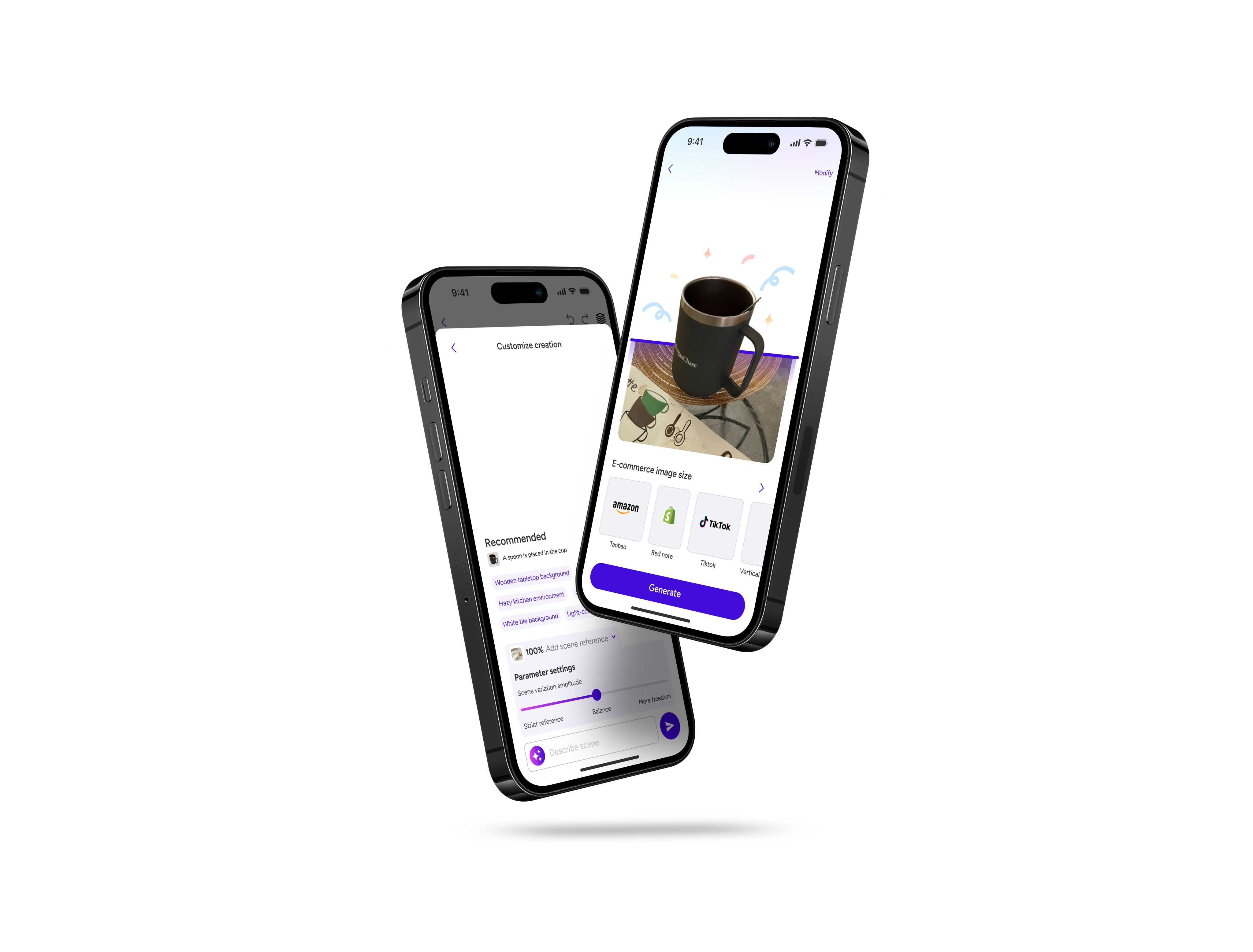 MeiSpace mobile product screens