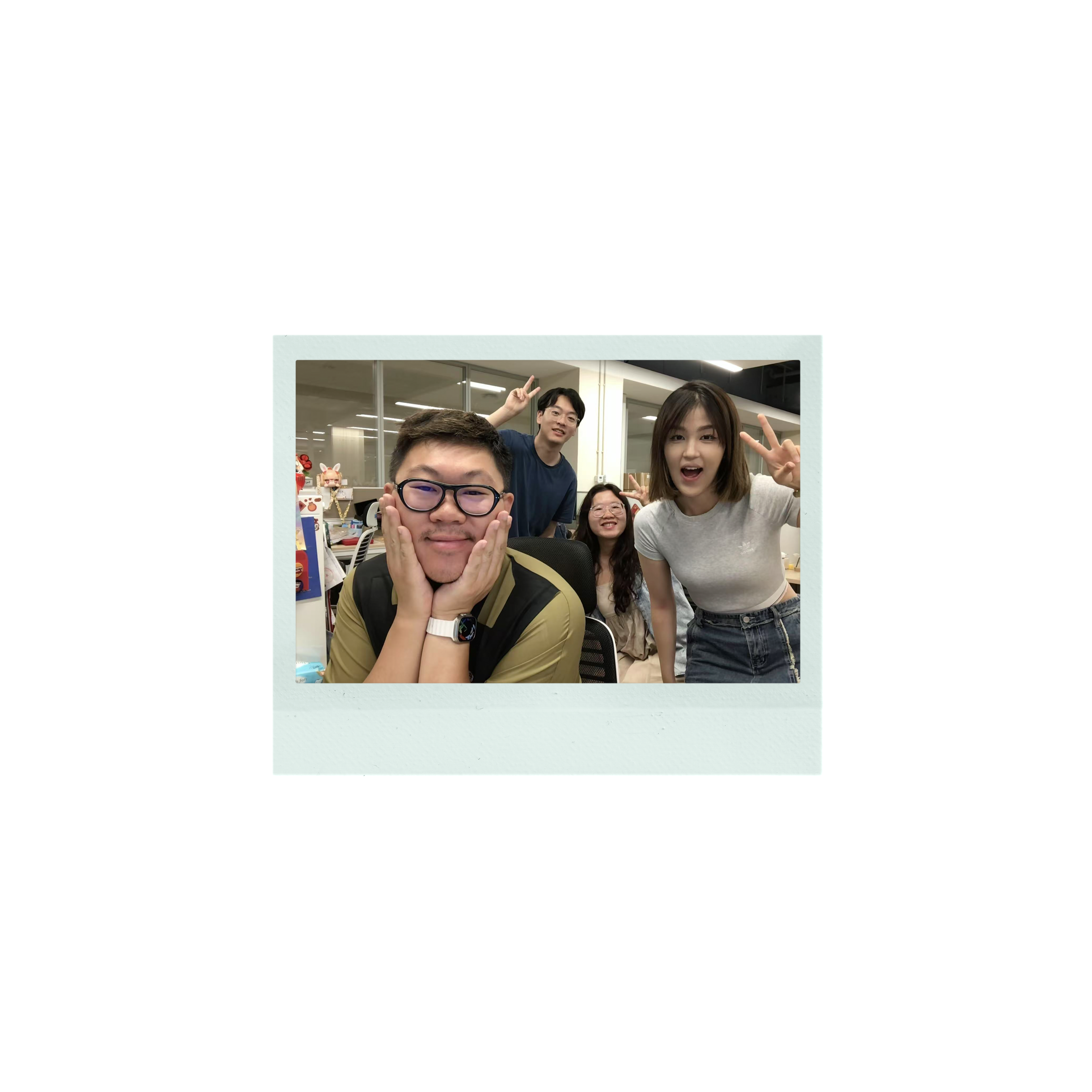 Team field research polaroid
